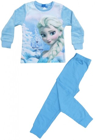 Dívčí pyžamo Ledové Království / Frozen Elsa Modré bavlna + fleece