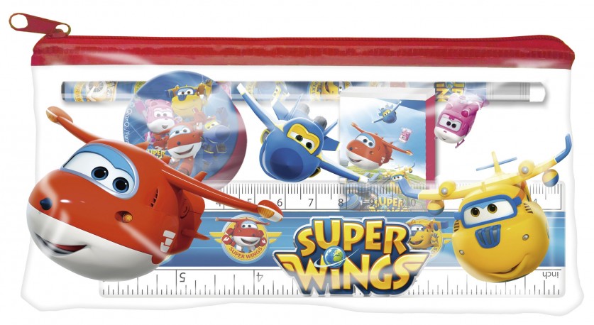 Průhledný Penál / Pouzdro S Vybavením Super Wings